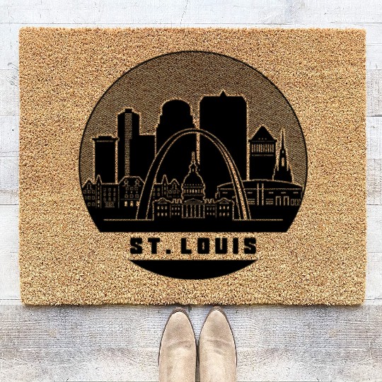 St. Louis Missouri Skyline Coir Doormats