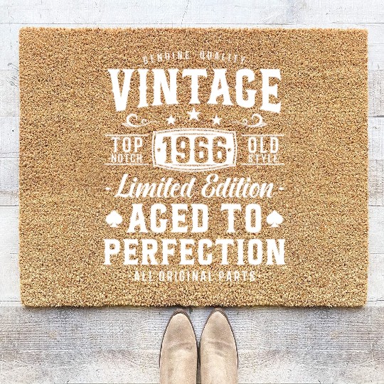 Vintage 1966 Birthday Gift Coir Doormats