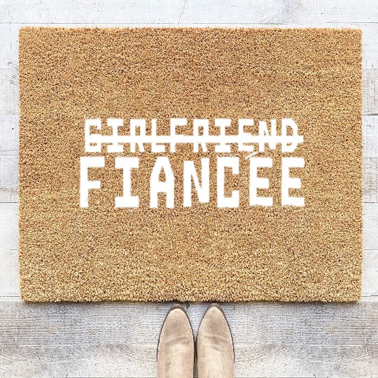 Girlfriend Fiancee Couple Engagement Engaged Coir Doormats