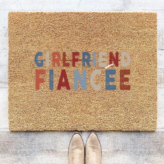 Girlfriend Fiancee Couple Engagement Engaged Coir Doormats
