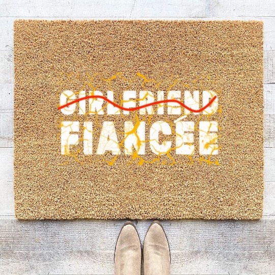 Girlfriend Fiancee Couple Engagement Engaged Coir Doormats