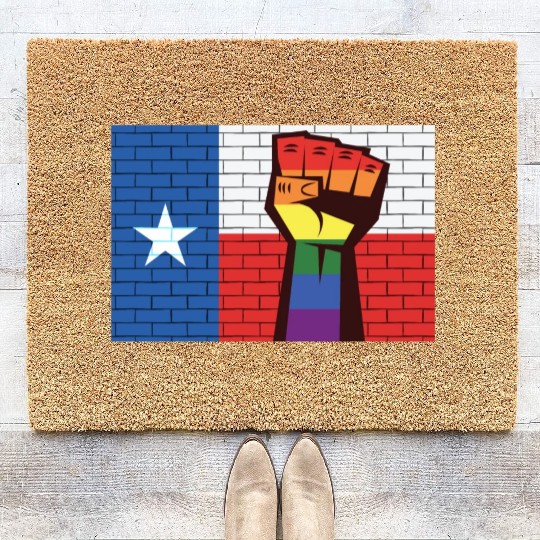 Texas Pride Fist Design for proud LGBT+ Texan Coir Doormats