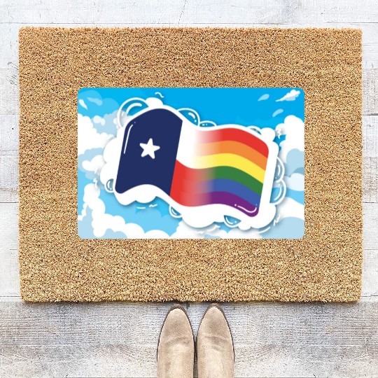 Texas Flag Pride Design for proud LGBT+ Texan Coir Doormats
