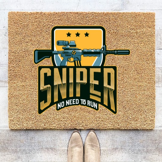 Sniper no need to run -Unisex Premium Coir Doormats