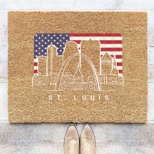 St. Louis Missouri American Flag Coir Doormats