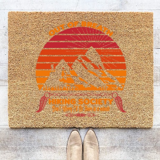 Out of Breath Hiking Society Coir Doormats