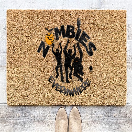 Zombie are everywhere for halloween season Coir Doormats