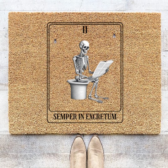 Tarot Card Funny Skeleton Design Coir Doormats