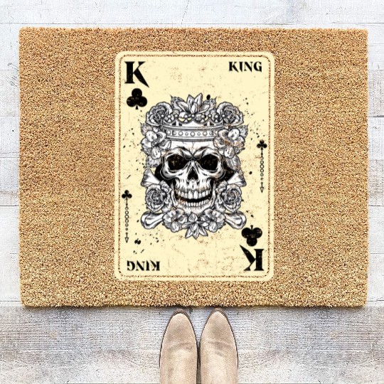 King of Clubs Poker Card Game Gothic Horror Coir Doormats