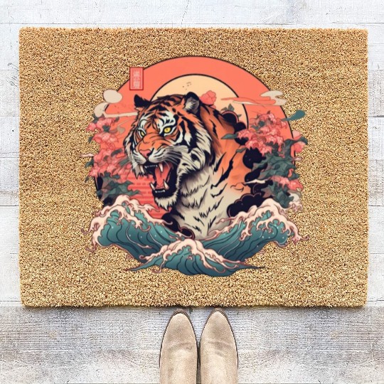 Tokyo Asia 80s Japanese Retro Tiger Coir Doormats