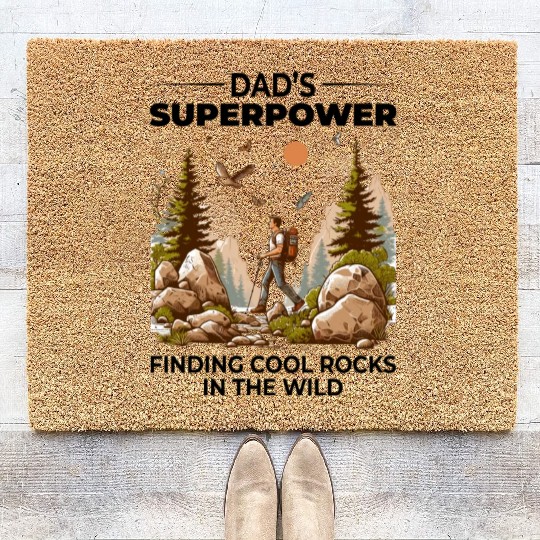 Rock Collecting Dad Nature Wilderness Adventure Coir Doormats