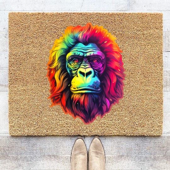 Gorilla Chic in Vibrant Psychedelic Zoo Coir Doormats