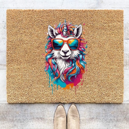 Sparkling Horse Rainbow Unicorn Pony Coir Doormats