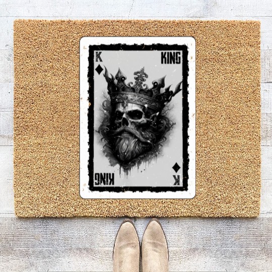 Gothic Card Game Halloween King of Clubs Coir Doormats
