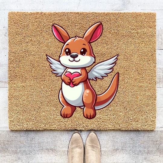 Angel Kangaroo Heart Wings Coir Doormats