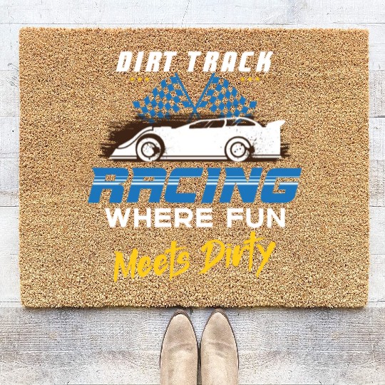 Dirt Track Racing Fast and Dirty Racing Fan Race Coir Doormats