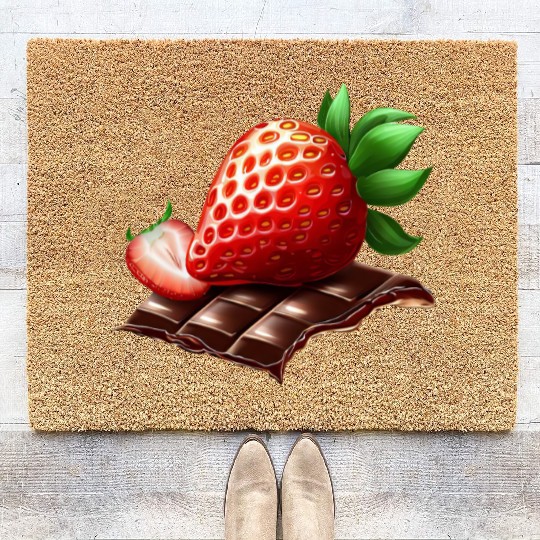 Sweet Temptation: Strawberry Meets Dark Chocolate Coir Doormats