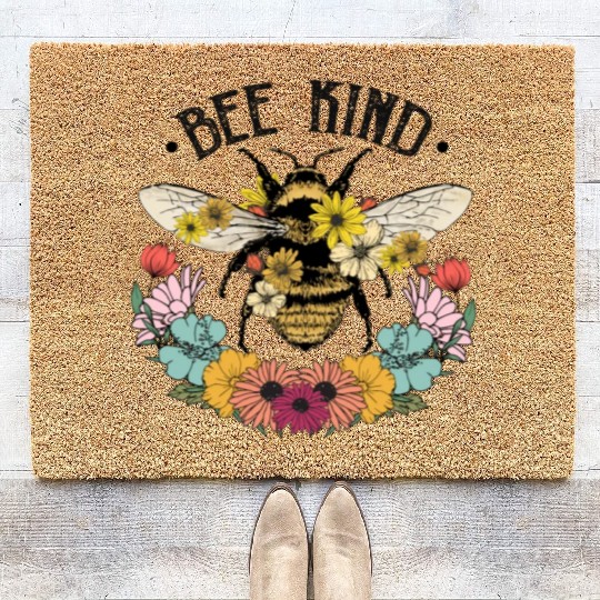 Bee Kind Wild Flower Coir Doormats