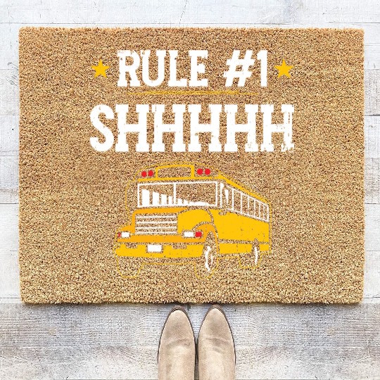 School Bus Monitor Aide Funny Bus Driver Coir Doormats