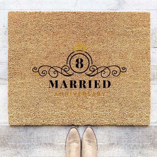 8th Wedding Anniversary Celebrating Coir Doormats