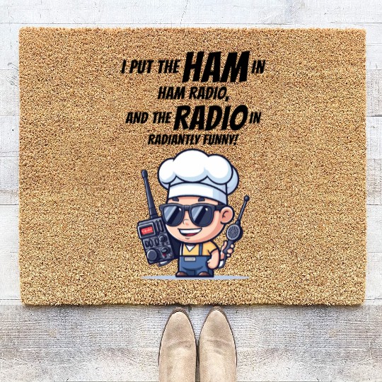 Radiantly Funny Amateur Ham Radio Operator Chef Coir Doormats