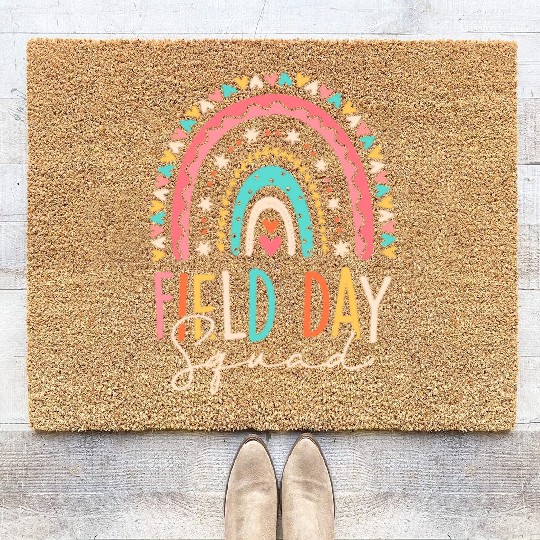 Field Day Squad Teacher Student Last Day Of School Coir Doormats