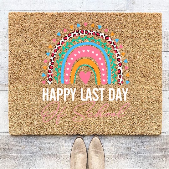 Happy Last Day Of School Teacher Student Summer Coir Doormats