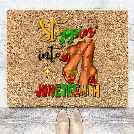 Black History juneteenth freeish Coir Doormats