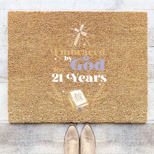 Embraced By God For 21 Years 21st Birthday Coir Doormats