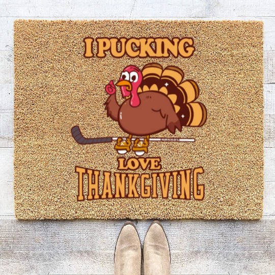 I Pucking Love Thanksgiving - Thanksgiving Turkey Coir Doormats