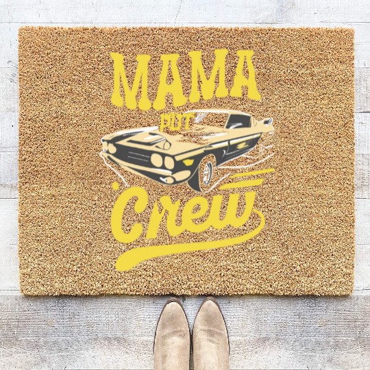 Car Birthday Party Racing Family Mama Pit Crew Coir Doormats