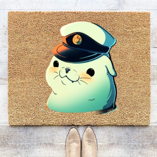 Seal Sailor Cap Boat Captain Cap Boating Seal Coir Doormats