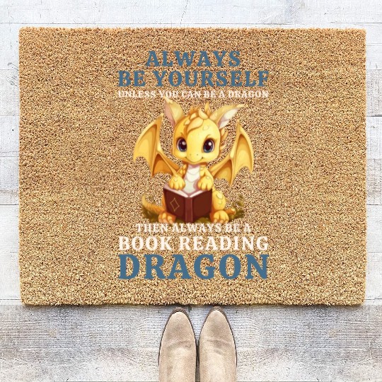 "Always Be Yourself" - Book Reading Yellow Dragon Coir Doormats
