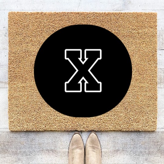 Greek Number 10 - X / Black and White Ten Coir Doormats