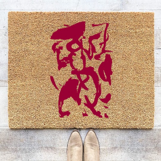 Abstract Ink Pattern Coir Doormats
