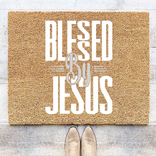 Blessed By Jesus Love Jesus Christian Christmas Coir Doormats