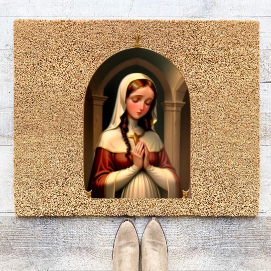 Praying Virgin Mary Coir Doormats