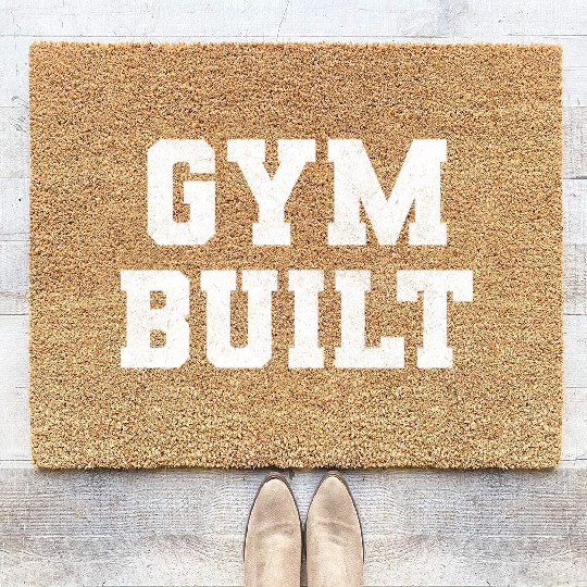Gym Built White Typography Coir Doormats