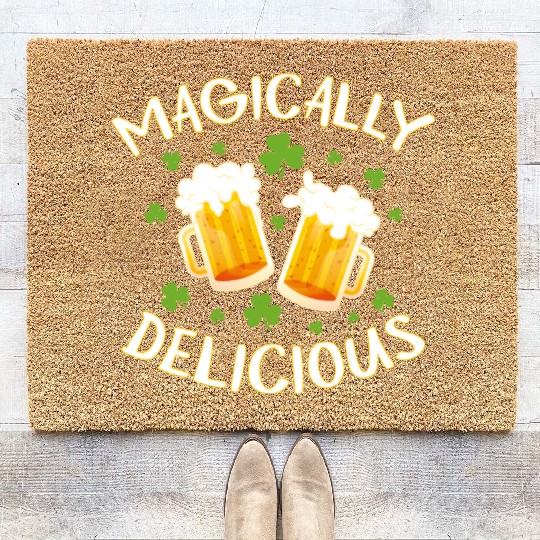 Magically Delicious Beer Drinking Irish Team St Coir Doormats