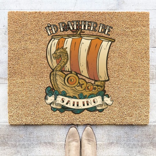I d Rather Be Sailing Tattoo Inspired Graphic Coir Doormats