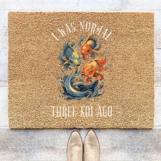 Koi Fish Koi Carp Japanese Koi Garden-Pond funny Coir Doormats