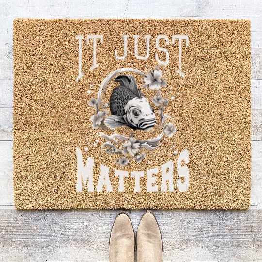 Koi Fish Koi Carp Japanese Koi Garden-Pond funny Coir Doormats