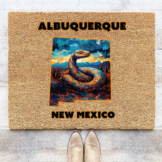 New Mexico - Rattlesnake Coir Doormats