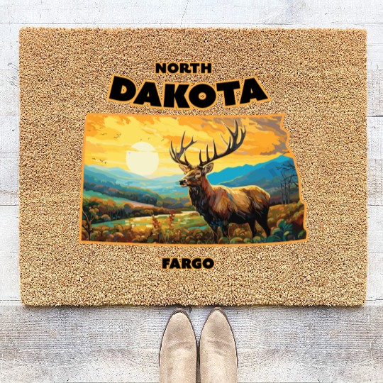 North Dakota - Elk Coir Doormats