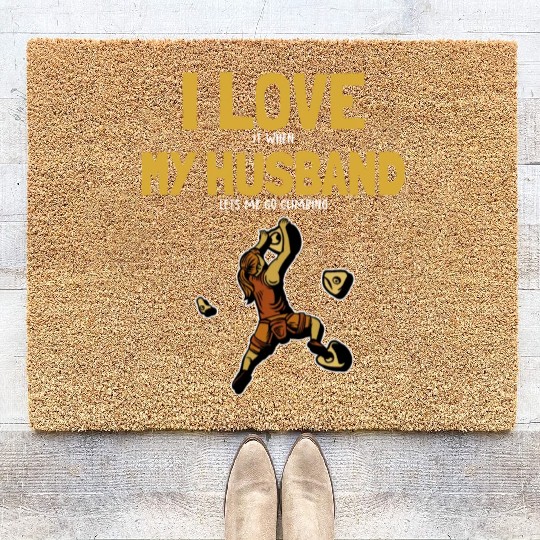 I love my Husband Climbing Bouldering Indoor Coir Doormats