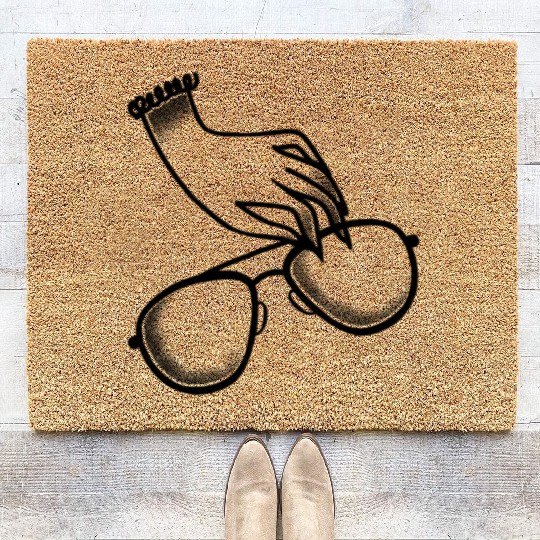 Tattoo style Boho Hand And Sunglasses Coir Doormats