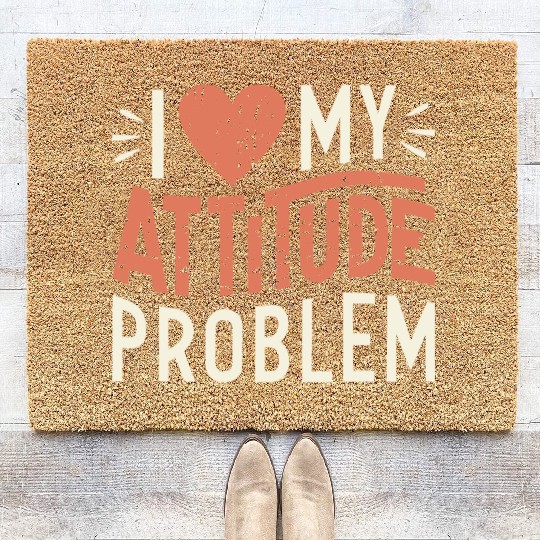 I heart my attitude problem Coir Doormats
