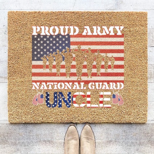 Proud Army National Guard Uncle Coir Doormats