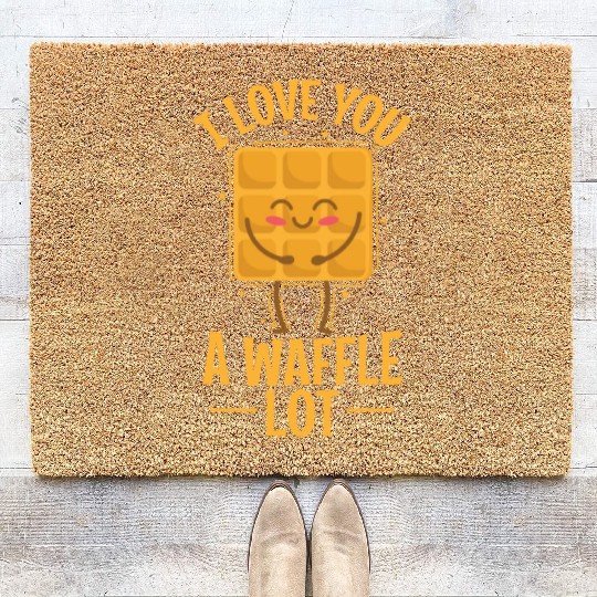 I Love You a Waffle Lot Pastry Pastry Snack Coir Doormats