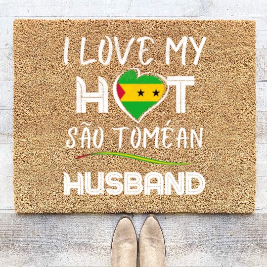 São Toméan Husband Proud Wife Coir Doormats